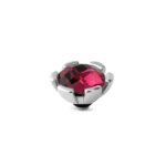 Melano Twisted Secured Steentje Fuchsia | Zilver