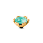 Melano Twisted Secured Steentje Turquoise | Goud