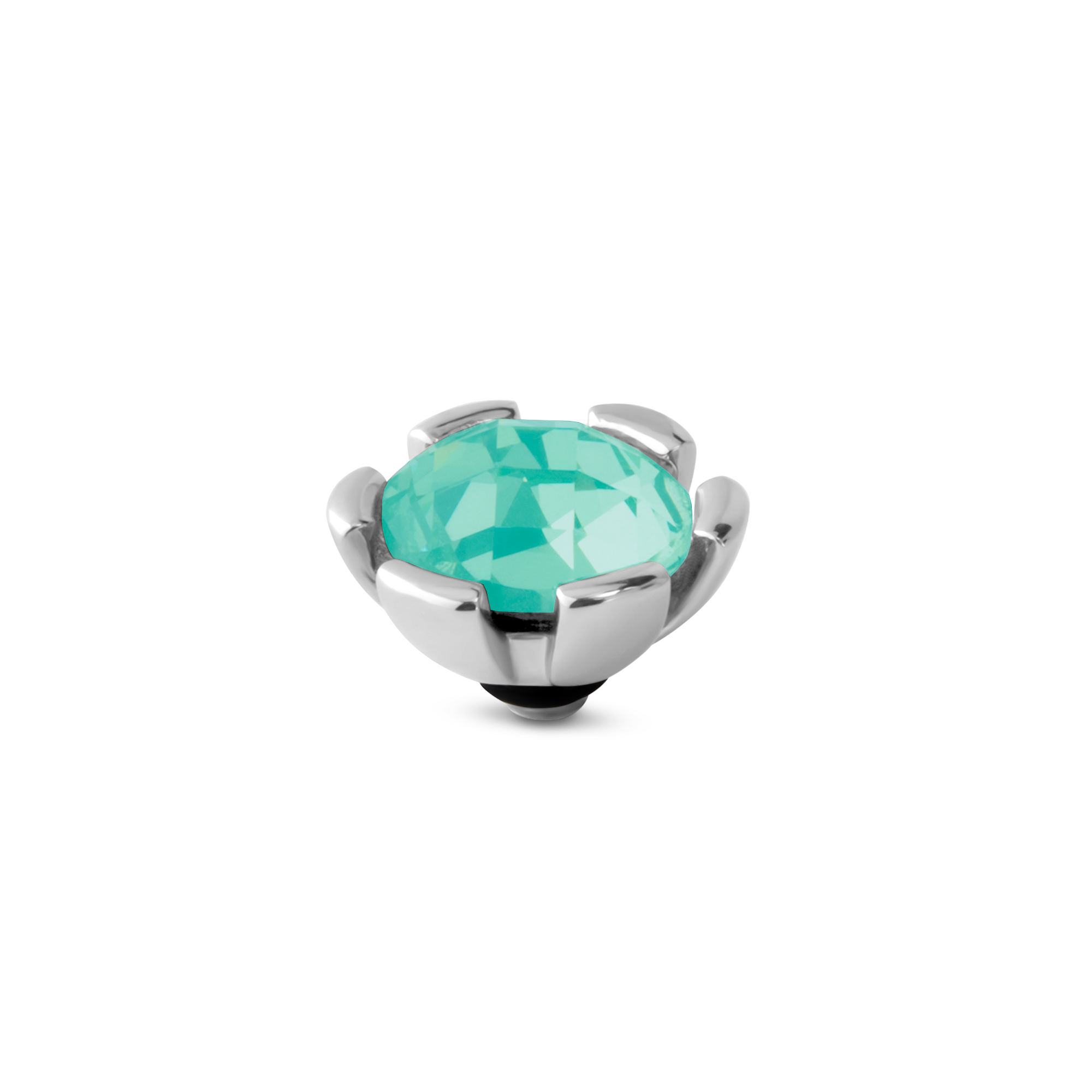 Melano Twisted Secured Steentje Turquoise | Zilver