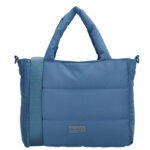 Beagles Puffer Handtas/Schoudertas Calvia Jeansblauw