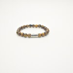 JOSH Heren Armband met Natuursteen Cognac | 09313-BRA