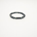 JOSH Heren Armband met Natuursteen Mat Groen | 09313-BRA