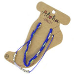 Aloha Set van 2 Enkelbandjes Kobaltblauw / Geel