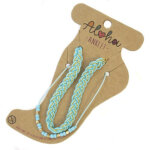 Aloha Set van 2 Enkelbandjes Lichtblauw / Goud