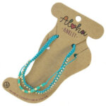 Aloha Set van 2 Enkelbandjes Turquoise / Goud