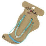 Aloha Set van 2 Enkelbandjes Turquoise / Lichtblauw