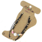 Aloha Set van 2 Enkelbandjes Zwart / Multi