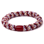 Banditz Haarelastiekje en Armband Bordeaux Lila Glittermix