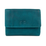 Bear Design Compacte Portemonnee met Overslag Cow Lavato Aqua