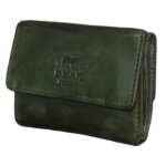 Bear Design Compacte Portemonnee met Overslag Cow Lavato Olijf Groen