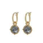 Biba Hang Oorbellen Goud met Swarovski Steentje Bl. Diamond