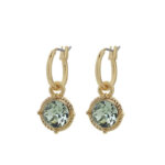 Biba Hang Oorbellen Goud met Swarovski Steentje Chrysolite