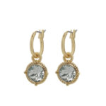 Biba Hang Oorbellen Goud met Swarovski Steentje Lt. Azore