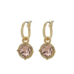 Biba Hang Oorbellen Goud met Swarovski Steentje Lt. Silk