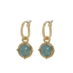 Biba Hang Oorbellen Goud met Swarovski Steentje Pacific Opal
