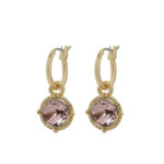 Biba Hang Oorbellen Goud met Swarovski Steentje Rosaline