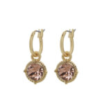 Biba Hang Oorbellen Goud met Swarovski Steentje Silk