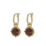 Biba Hang Oorbellen Goud met Swarovski Steentje Sm. Topaz