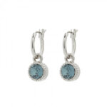 Biba Hang Oorbellen Zilver met Swarovski Steentje Ind. Sapphire