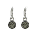 Biba Hang Oorbellen met Swarovski Steentje Bl. Diamond