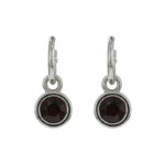 Biba Hang Oorbellen met Swarovski Steentje Burgundy
