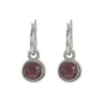 Biba Hang Oorbellen met Swarovski Steentje Cyclamen Opal