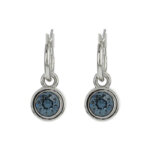 Biba Hang Oorbellen met Swarovski Steentje Denim Blue