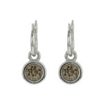 Biba Hang Oorbellen met Swarovski Steentje Greige