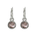 Biba Hang Oorbellen met Swarovski Steentje Lt. Silk