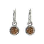 Biba Hang Oorbellen met Swarovski Steentje Lt. Sm. Topaz