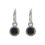 Biba Hang Oorbellen met Swarovski Steentje Purple Velvet