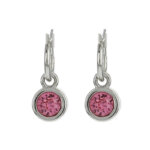 Biba Hang Oorbellen met Swarovski Steentje Rose