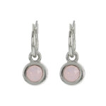 Biba Hang Oorbellen met Swarovski Steentje Rose W. Opal