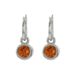 Biba Hang Oorbellen met Swarovski Steentje Tangerine