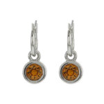 Biba Hang Oorbellen met Swarovski Steentje Topaz
