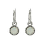 Biba Hang Oorbellen met Swarovski Steentje Wh. Opal
