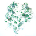 Draad Ketting Parel met Schelp Turquoise