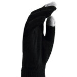 Gebreide Touchscreen Handschoenen Zwart met Wit