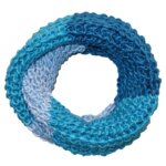 Gebreide Winter Colsjaal Gestreept Licht Blauw Tinten