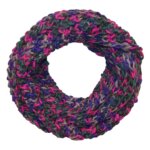 Gebreide Winter Colsjaal Multi-Color Donker