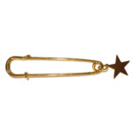 Grote Veiligheidsspeld / Ponchospeld Goud met Ster