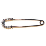 Grote Veiligheidsspeld / Ponchospeld Grijs met Strass