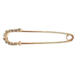 Grote Veiligheidsspeld / Ponchospeld Rosé Goud met Strass