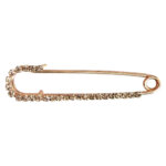 Grote Veiligheidsspeld / Ponchospeld Rosé met Strass Steentjes