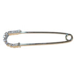 Grote Veiligheidsspeld / Ponchospeld Zilver met Strass