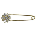 Grote Veiligheidsspeld / Ponchospeld met Strass Goud