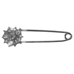 Grote Veiligheidsspeld / Ponchospeld met Strass Zilver