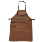 Hide en Stitches Lederen Kook/BBQ Schort Cognac