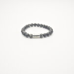 JOSH Heren Armband met Natuursteen Grey | 09313-BRA
