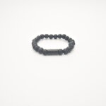 JOSH Heren Armband met Natuursteen Lava | 09313-BRA